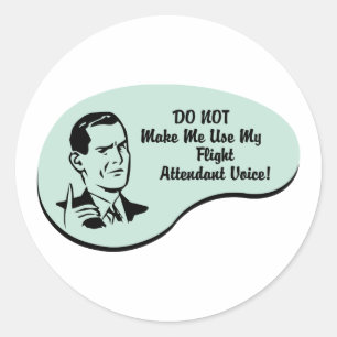 Flight Attendant Voice Classic Round Sticker