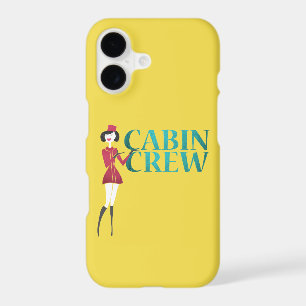 Flight Attendant with Cabin Crew Typography