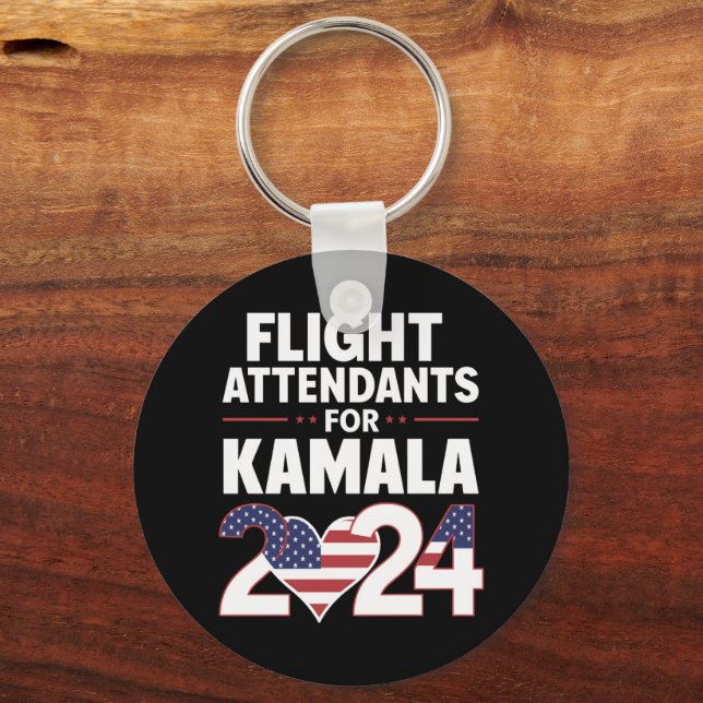 Flight Attendants For Kamala Harris 2024 Election Key Ring (Front)