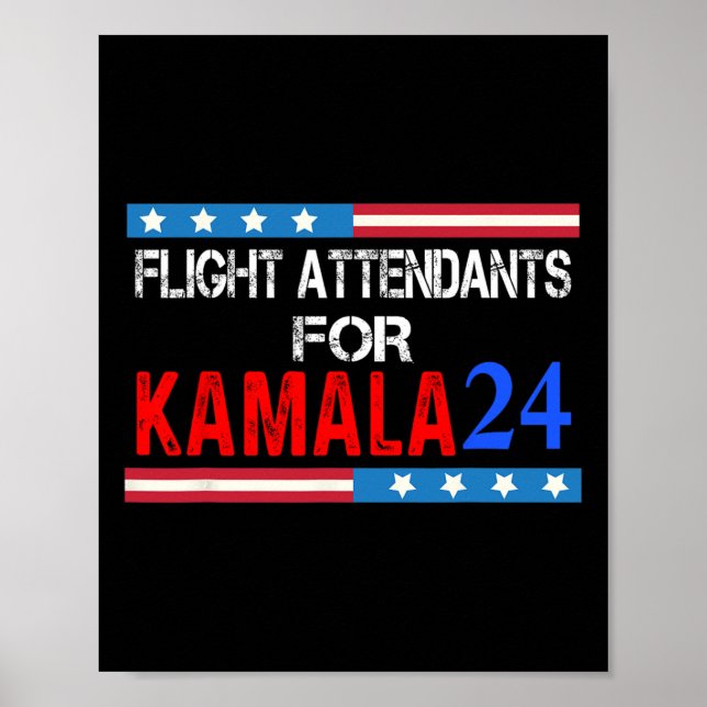 Flight Attendants For Kamala Harris 2024  Poster (Front)