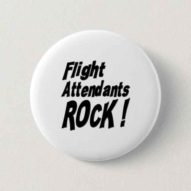 Flight Attendants Rock! Button (Front)