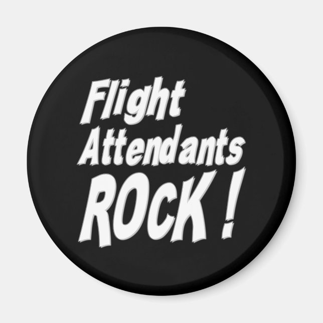 Flight Attendants Rock! Magnet (Front)