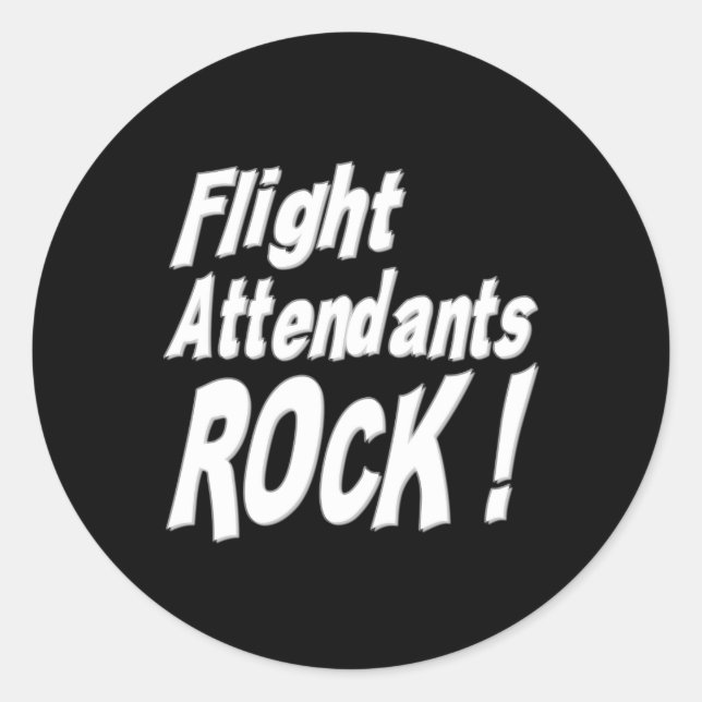 Flight Attendants Rock! Sticker (Front)