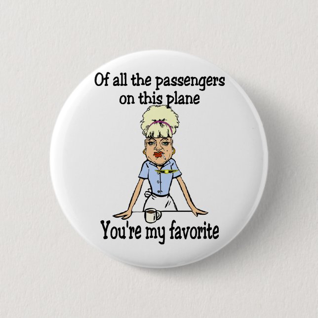 Flight Attendant's Welcome 6 Cm Round Badge (Front)