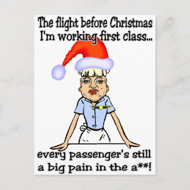 Flight Before Christmas Holiday Postcard (Front)