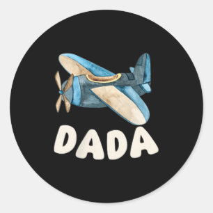 Flight Crew Aeroplane Dada Birthday Family Bday Classic Round Sticker