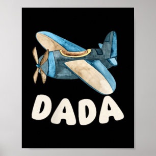 Flight Crew Aeroplane Dada Birthday Family Bday Poster