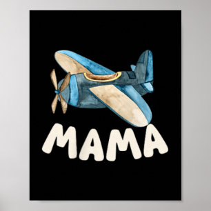 Flight Crew Aeroplane Mama Birthday Family Bday Poster