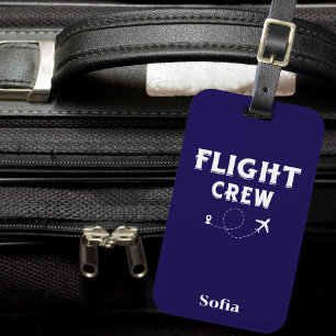 Flight Crew Modern Aeroplane Heart Travel Vacation Luggage Tag