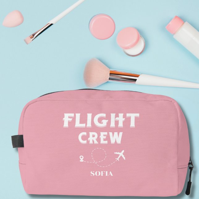 Flight Crew Pink and White Bachelorette Wedding Dopp Kit (Creator Uploaded)