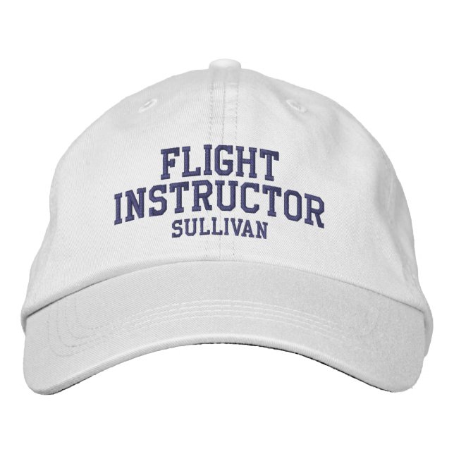 Flight Instructor Pilot Personalised  Embroidered Hat (Front)