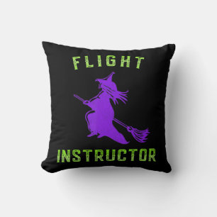 Flight Instructor Witch Halloween Cushion