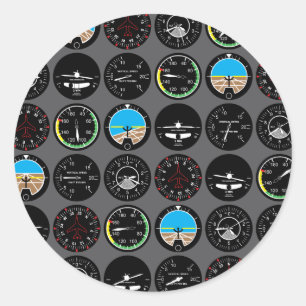 Flight Instruments Classic Round Sticker