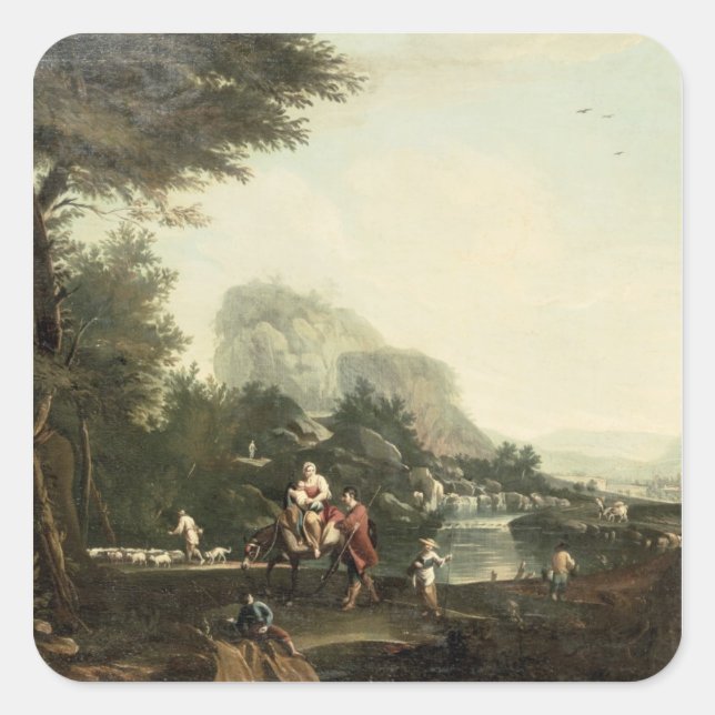 Flight into Egypt Square Sticker (Front)