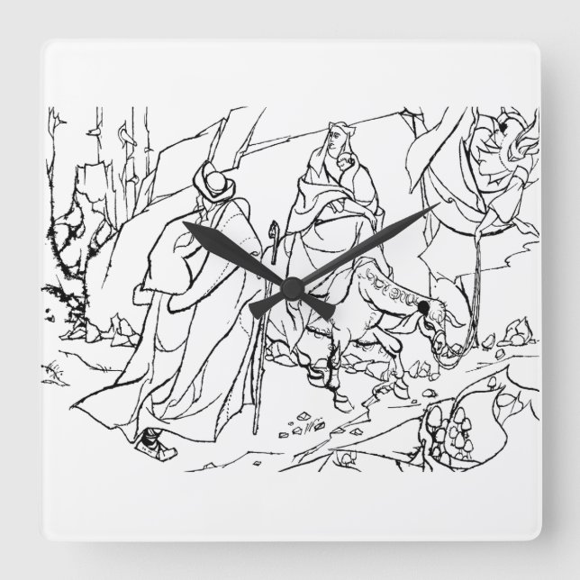 Flight into Egypt Square Wall Clock (Front)
