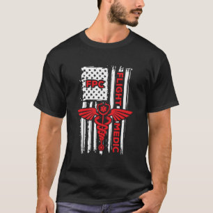 Flight Medic American Flag Flight Paramedic Emerge T-Shirt