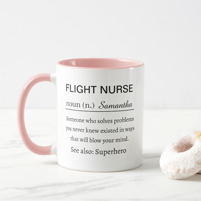 Flight Nurse Personalised  Mug (With Donut)