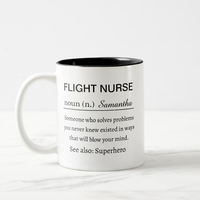 Flight Nurse Personalised  Two-Tone Coffee Mug (Left)
