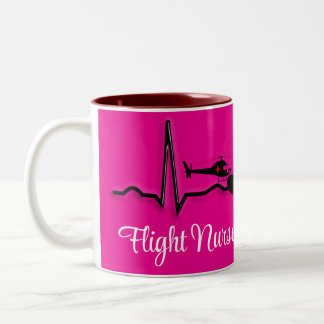 Flight Nurse QRS & Helicopter Pink Two-Tone Coff Coffee Mug
