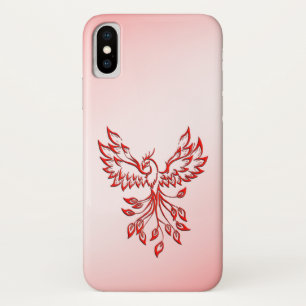 Flight of A Phoenix Red on Pink iPhone X Case