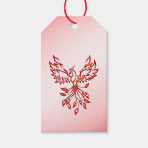 Flight of A Phoenix Red on Pink Gift Tags