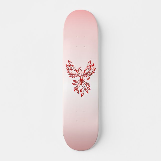 Flight of A Phoenix Red  Skateboard (Front)