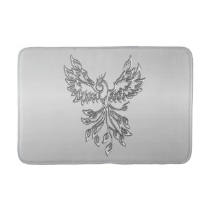 Flight of A Phoenix Silver Bath Mat