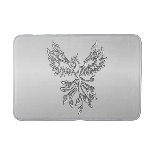 Flight of A Phoenix Silver Bath Mat (Front)