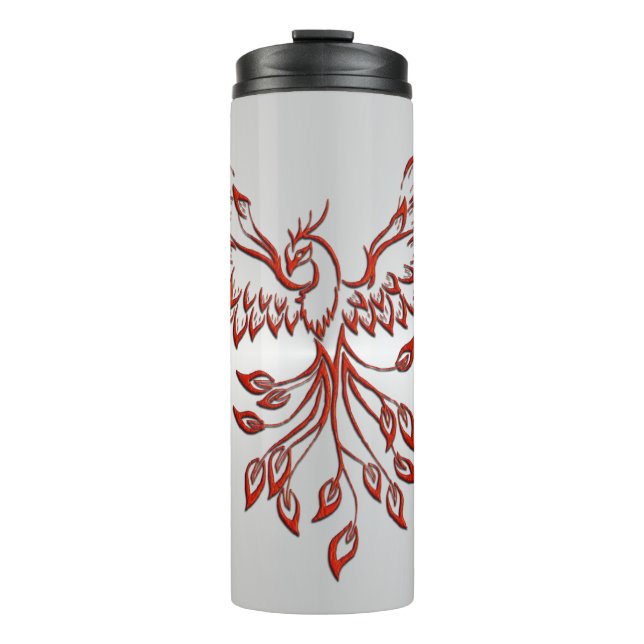 Flight of A Phoenix Silver Thermal Tumbler (Front)