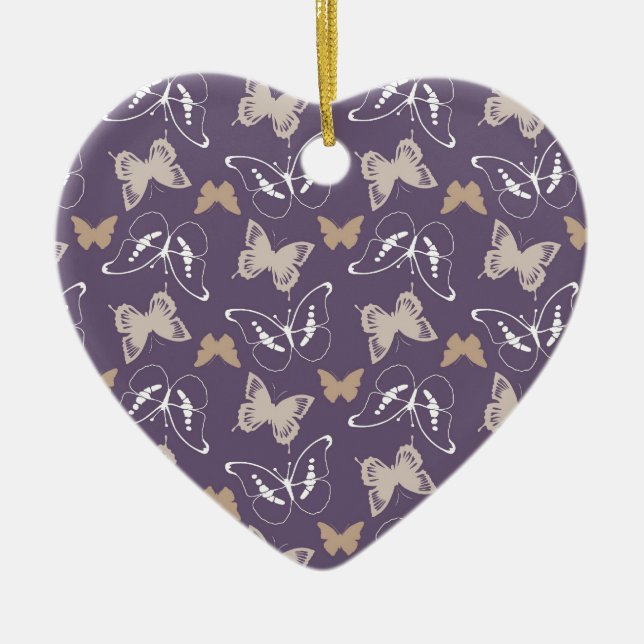 Flight of Butterflies Ceramic Tree Decoration (Front)