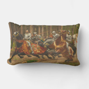 Flight of Charles the Bold on Horseback Lumbar Cushion