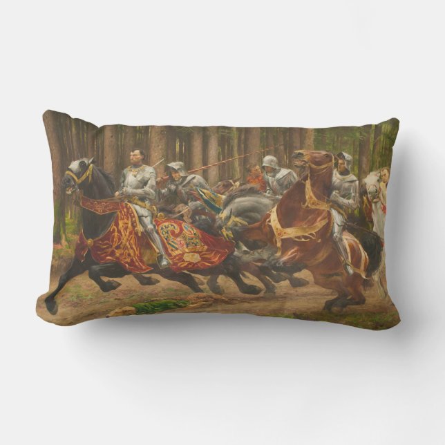 Flight of Charles the Bold on Horseback Lumbar Cushion (Front)