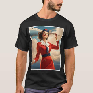 Flight Of Elegance: Scandinavian Stewardess Appare T-Shirt