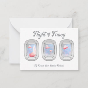 Flight of Fancy-Pigs Flying Past Aeroplane Window Card