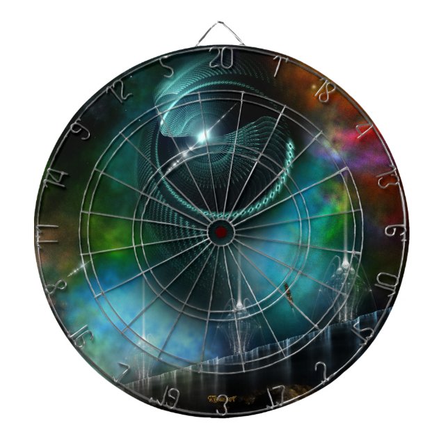 Flight Of The Corbius Fractal Art Dart Board (Front)