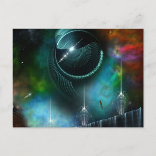 Flight Of The Corbius Fractal Art Postcard