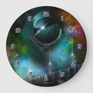 Flight Of The Corbius Fractal Art Wall Clock