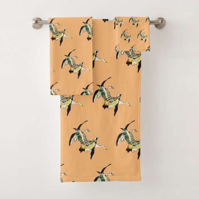 FLIGHT OF THE GEESE BATH TOWEL SET (Insitu)