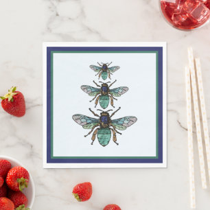 Flight of the glitter bees napkins