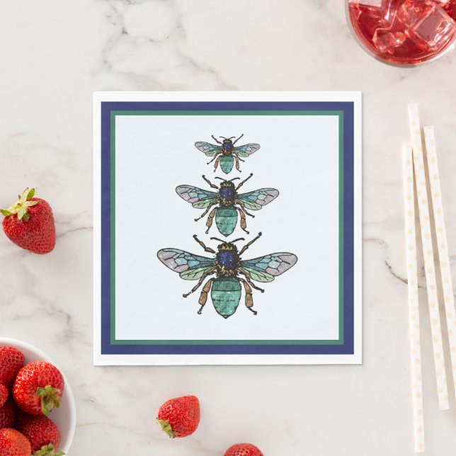Flight of the glitter bees napkins (Insitu)