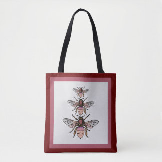 Flight of the glitter bees tote bag