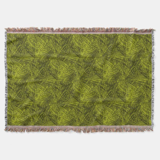 Flight of the green rosella abstract pattern throw (Front)
