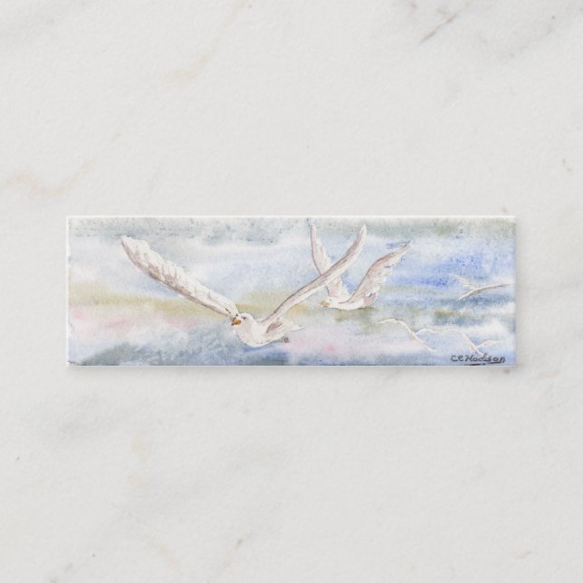 'Flight of the Gulls' Small Bookmark Mini Business Card (Front)