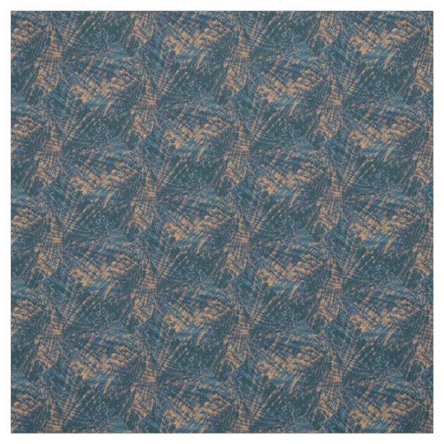 Flight of the peacock abstract pattern fabric (Swatch)