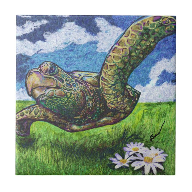 Flight of the Sea Turtle Spoon Rest / Tile (Front)