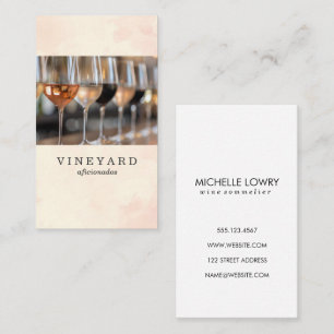 Flight of Varietal Wines in the Glass Business Card