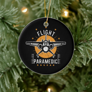 Flight paramedic ceramic ornament