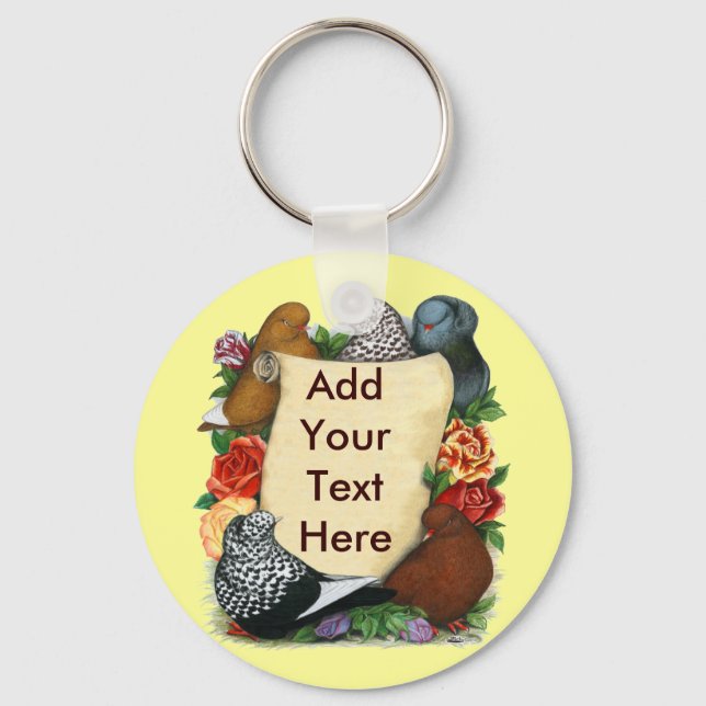 Flight Pigeon Scroll Key Ring (Front)