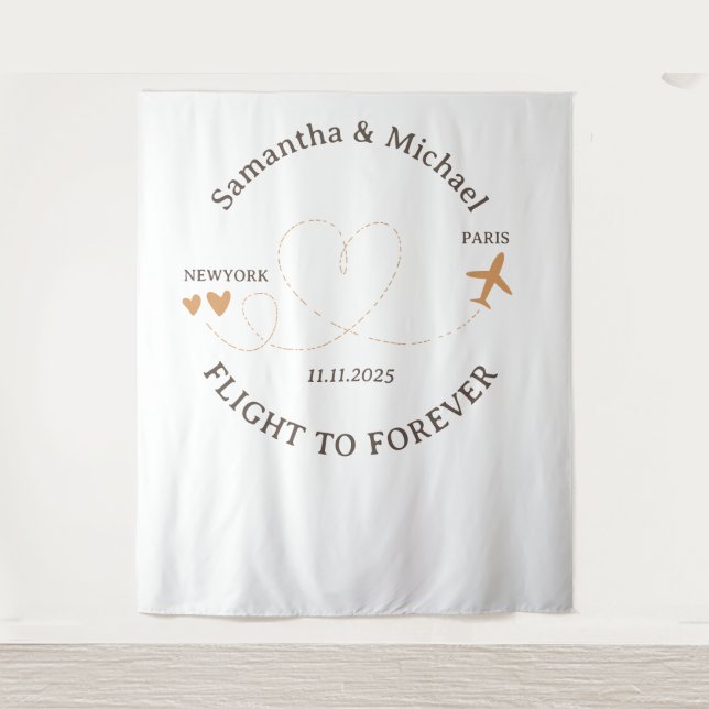 Flight Plane Travelling backdrop Wedding Tapestry (Front)