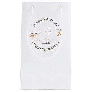 Flight Plane Travelling day of Wedding Small Gift Bag